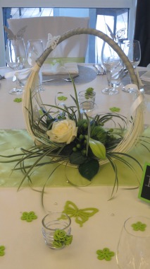 Panier vert et blanc - Hôtel Les Hortensias de Barr