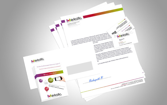 Merkatic : Identite visuelle, CDV, charte graphique, flyers...