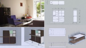 Création de mobilier -
Conception et fabrication d'un ensemble buffet et table basse