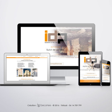 www.idpierres.com
Création et réalisation de toute la communication Print de l'entreprise (logo, carterie, dépliant, charte graphique) et du site internet. St Jean des Mauvrets (49)
