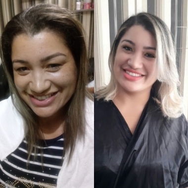 Mechas com raiz esfumada.blond do momento