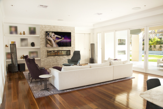 An Elegant Living Room Entertainment System