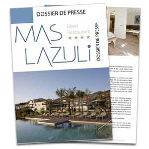 Rédaction et mise en page d'un dossier de presse pour un hôtel de luxe en Espagne.