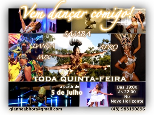 AULAS DE SAMBA, AFRO E DANÇA MIX 
