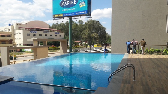 INFINITY SWIMMING POOL DESIGNED AND CONSTRUCTED BY TEAM WATER WORKS FOR SATTVA ASPIRE PROJECT, HENNUR ROAD, BANGALORE