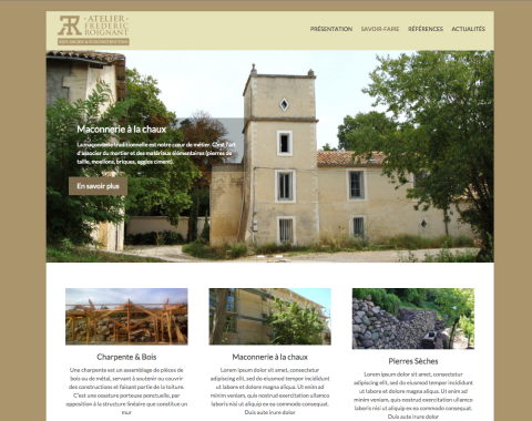 création logo, identité visuelle, impression documents et site web pour un artisan du bâtiment.