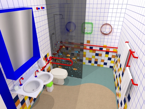 Banheiro para ala infantil de hospital