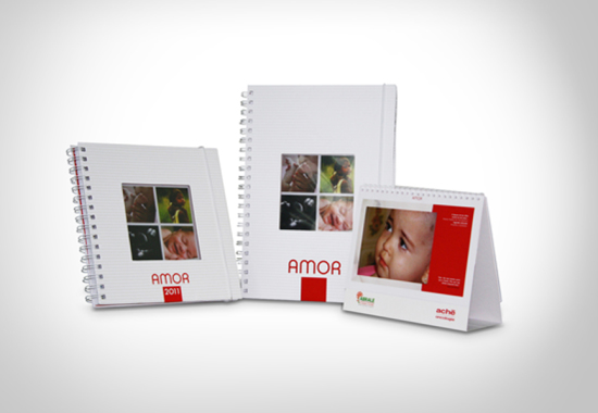 Kit de calendários e agenda Abrale com impressão serigrafica