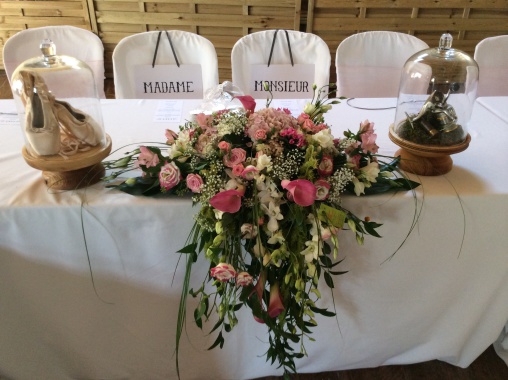 Centre de table mariage chute vintage