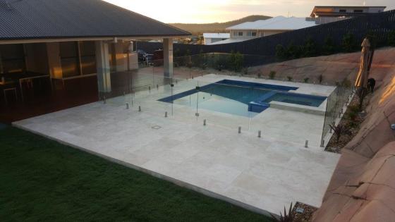 Glass pool fencing in frameless