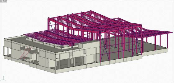 7000 m2-es ipari komplexum szerkezeti tervezése