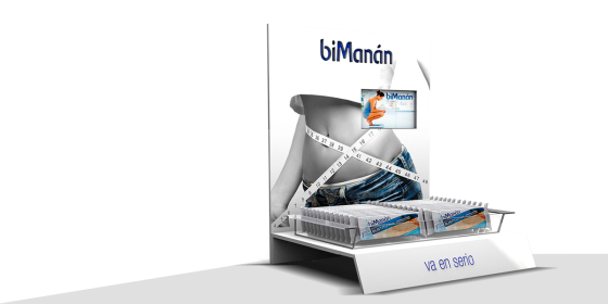 Diseño 3D Expositor de mesa biManan