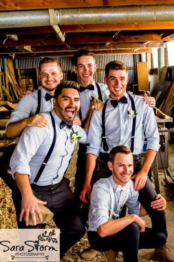 All the groom's people.