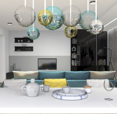 Apartament modern cu iz de mare
Suprafață= 136 mp
Locație: Constanța, Complex Orion
Status: În curs de amenajare
Complexul se află la 300 m de malul mării, Faleză Nord și oferă o priveliște unică asupra Mării Negre, plajei și lacului Tăbăcărie. Privind direct spre mare, este evident de unde a pornit inspirația. Astfel, am creat o amenajare modernă, cu linii simple, accente de culoare, elemente transparente și reflectante, contrast de texturi. În living, am alăturat două texturi, lemn și beton aparent, care se completează și crează un contrast cald rece.