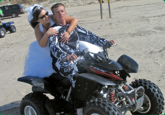 Biker wedding at Oceano Dunes