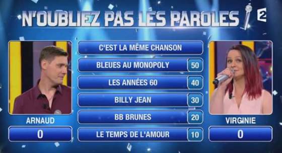 Participation à N oubliez pas les paroles 