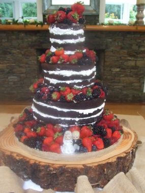 3 tier naked cake with all fresh fruit 