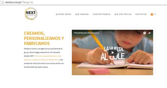 Tradução para espanhol do Site NextSource